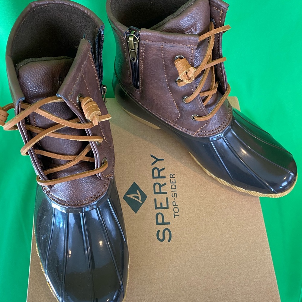 NWT Sperry Saltwater brown boots Size 5M - Picture 5 of 6